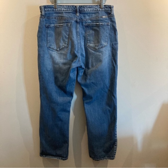 KANCAN Sz 13 High Rise Slim Patch Pockets Mid Wash Distressed Straight Jeans - Picture 9 of 13